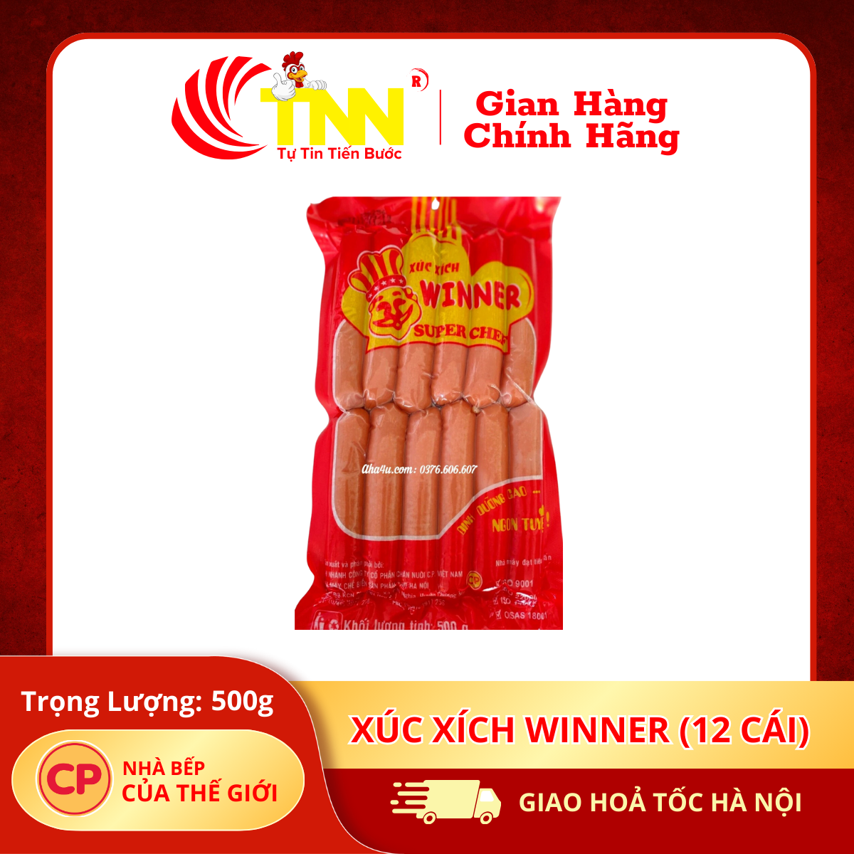Xúc xích Winner 500g (12 cái)