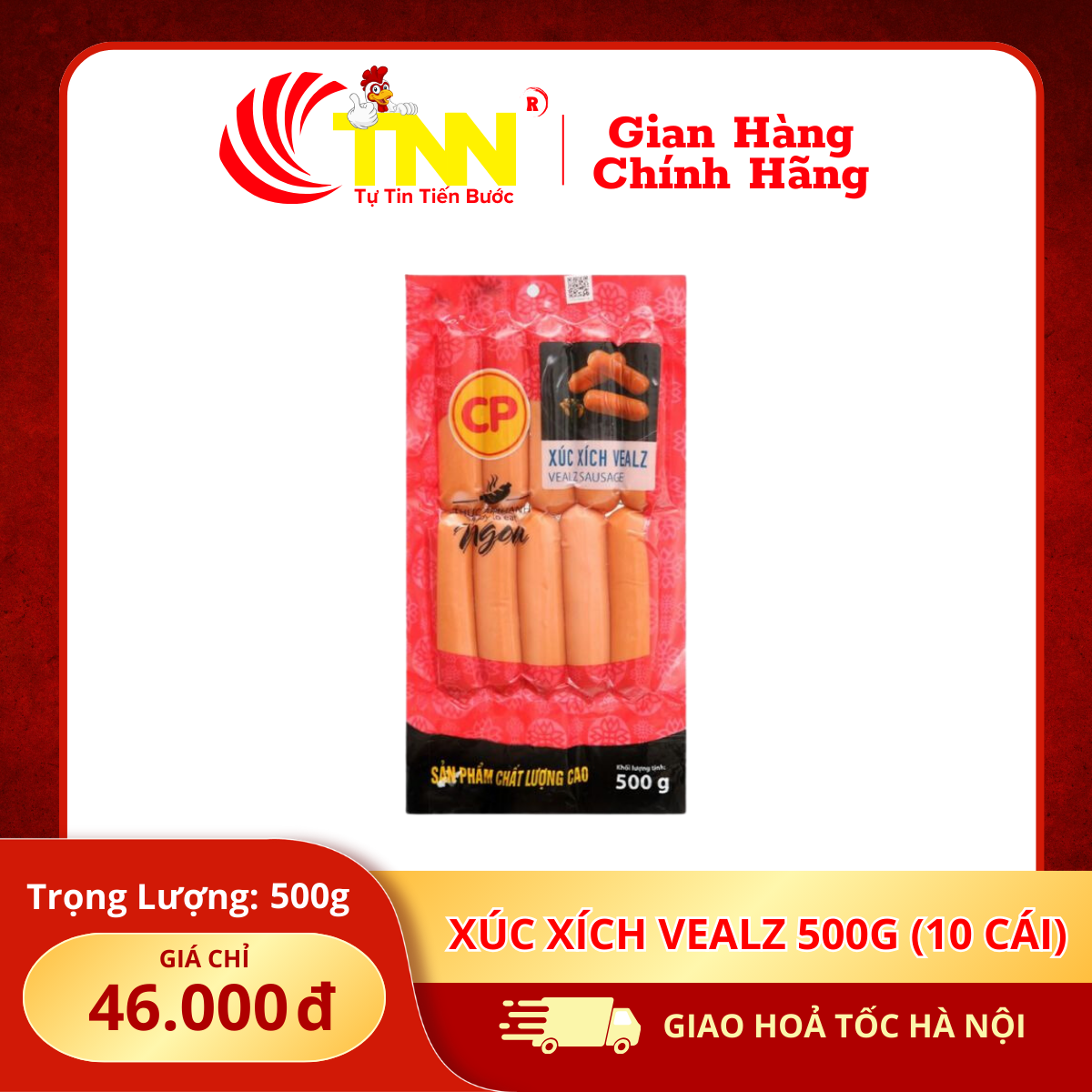 Xúc xích Vealz 500g (10 cái)
