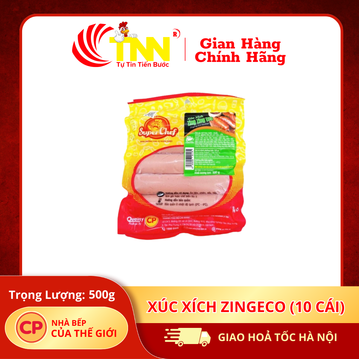 Xúc xích ZingECO 500g (10 cái)