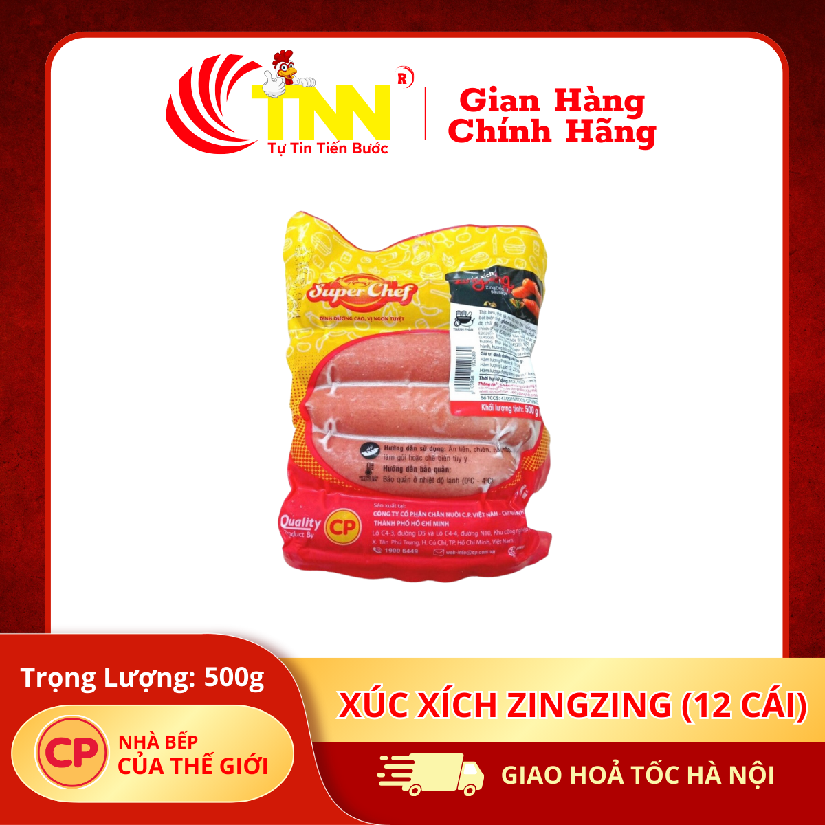 Xúc xích Zingzing 500g (12 cái)